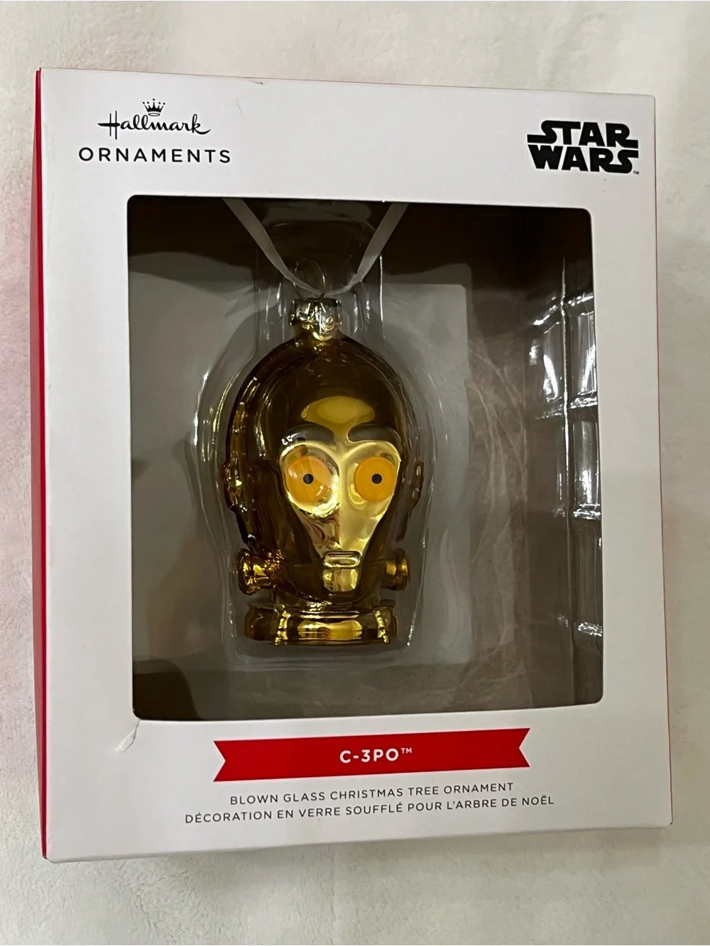 Hallmark Star Wars C-3PO Blown Glass Christmas Tree Ornament NIB